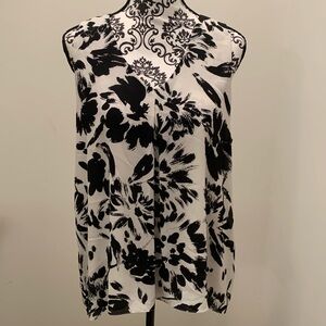 Black and white sleeveless top